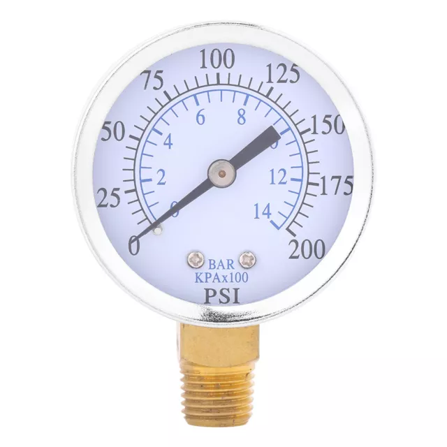 Air Oil Water Pressure Gauge 1/4" NPT 0-200PSI Manometer 0-14 Bar Side Mount GL