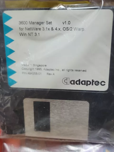 Adaptec 3600 Manager Set v1.0 for Netware 3.1x, OS/2 Warp, Win NT 3.1 (1995) New