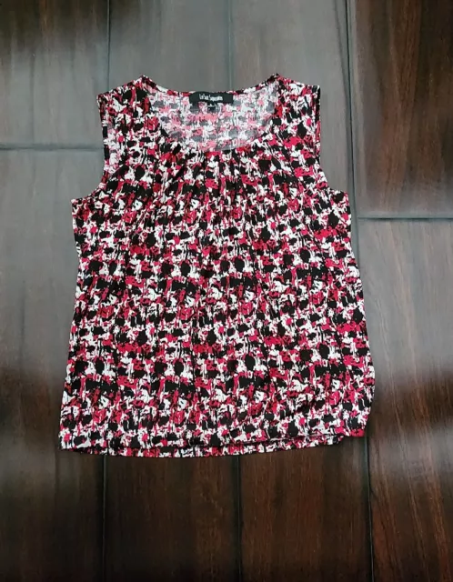 Le Suit Seperates Womens Small Red White & Black Sleeveless Shirt