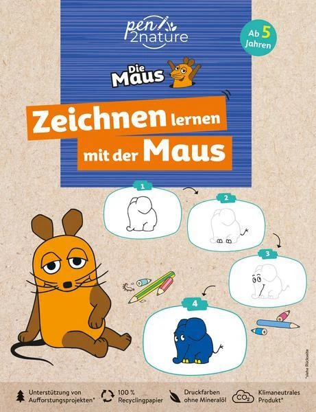 ZEICHNEN LERNEN MIT der Maus. Zeichenschule für Kinder ab 5 Jahren EUR