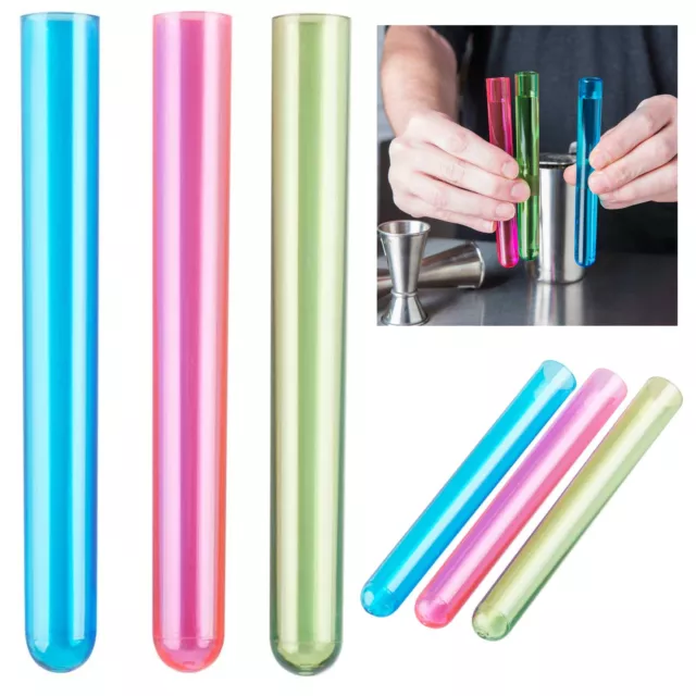 100 Pc Test Tube Shooters Disposable Neon Shot Glasses Multi Color Party Drinks