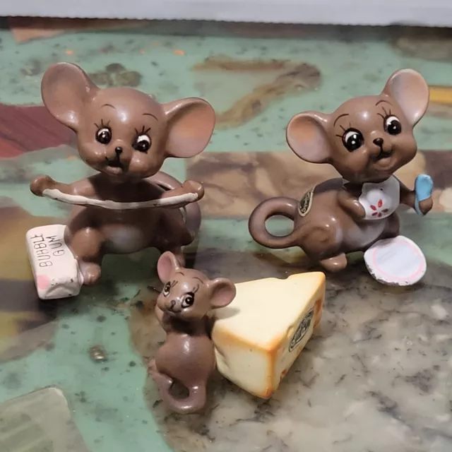 Lot of 3 Vintage 1960s Josef Originals Mouse Village Mice Figurines Japan