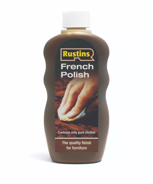 Rustins French Polish, Pure Shellac, Quality Finish for furniture 125/300/500ml