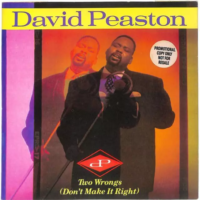 David Peaston Two Wrongs (Don't Make It Right) UK 7" Vinyl 1989 GEF58 Geffen EX