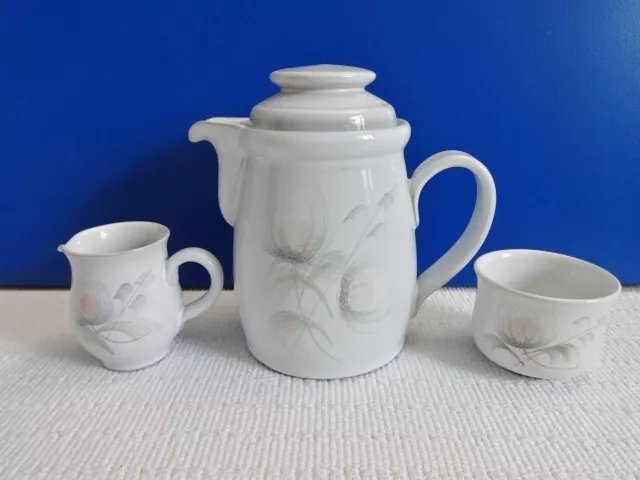 Denby Whisper Coffee/ Teapot milk jug sugar bowl
