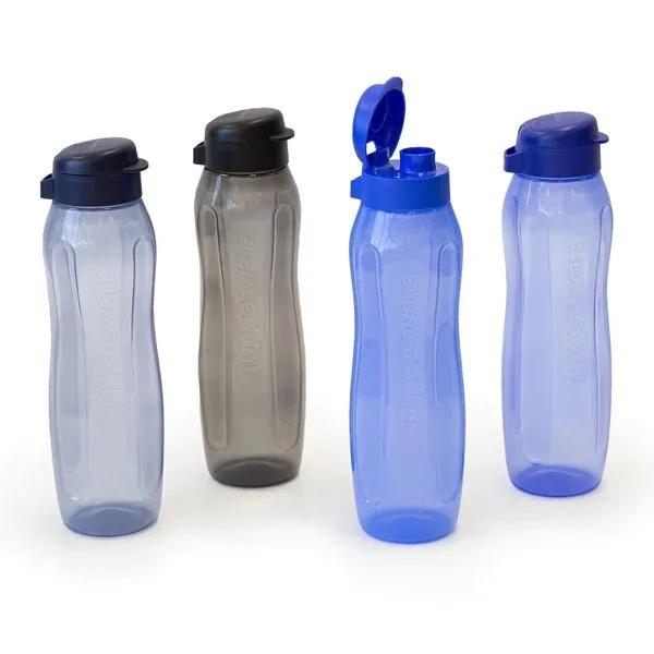Tupperware Gen II 1L Eco Water Drink Flip Top Bottles Set Of 4