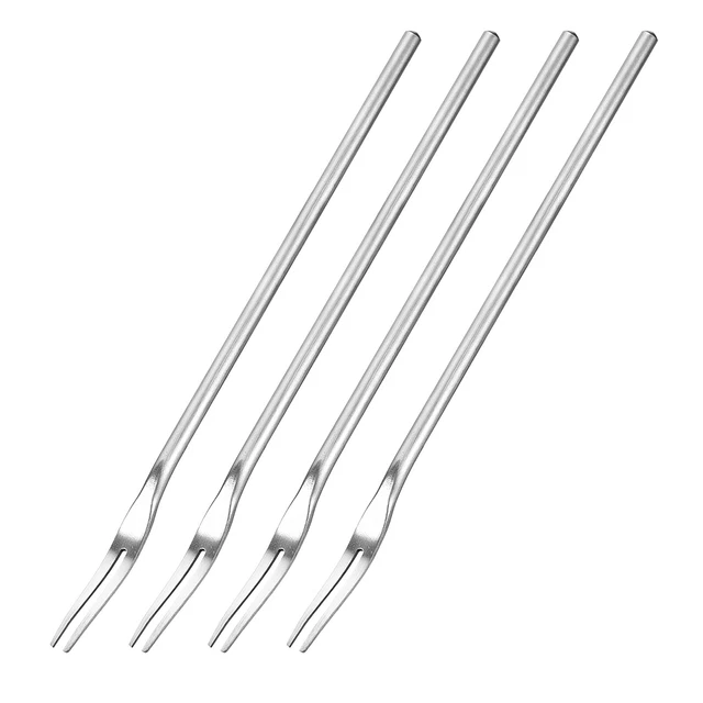 4Pcs Stainless Steel Fruit Forks, 8.66" Salad Fruit Tasting Forks for Birthday