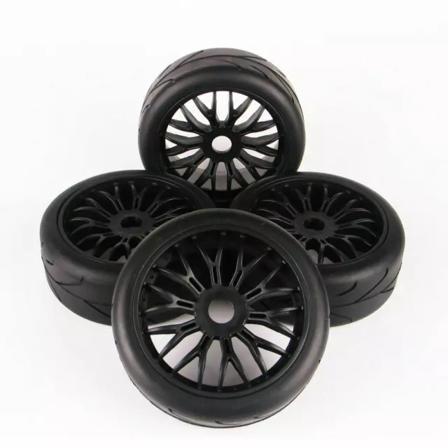 4Pcs 1/8 Buggy Tires Tyre Wheel Rim 17mm Hex For HPI HSP RC On Road Car
