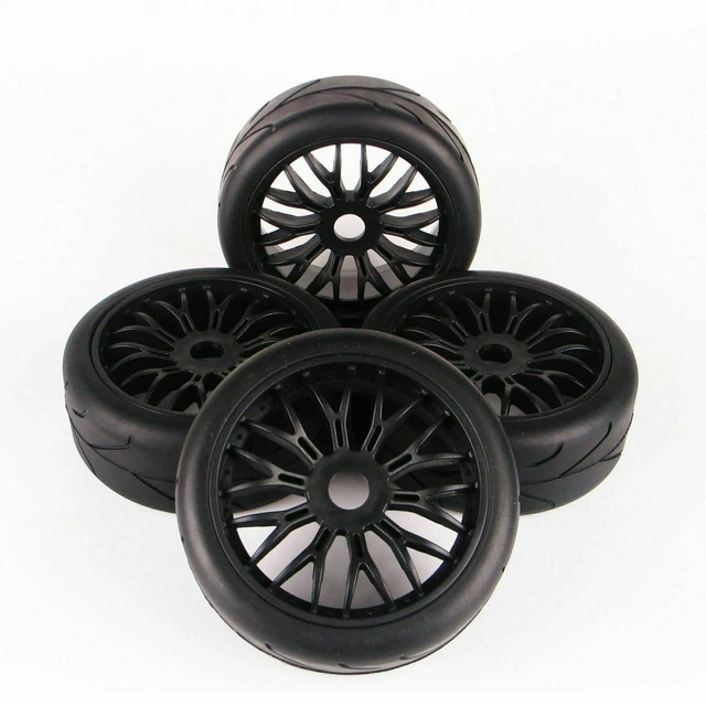 4Pcs 1/8 Buggy Tires Tyre Wheel Rim 17mm Hex For HPI HSP RC On Road Car