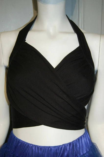 Haut Noir Zara Sans Manches - Taille M - Coupe Croisée Nouée - Idéal Pour Soirée Ou Sortie Chic - Très Bon état