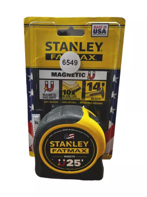 Stanley Fat Max Magnetic Tape Measure 25 ft Measuring Tool Roll Ruler Lock