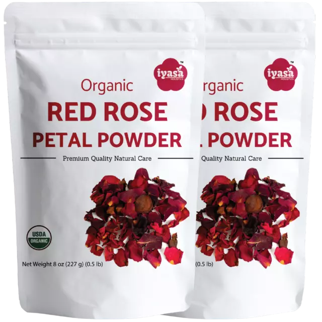 Organic Red Rose Petal Powder  8, 16 oz Free Shipping