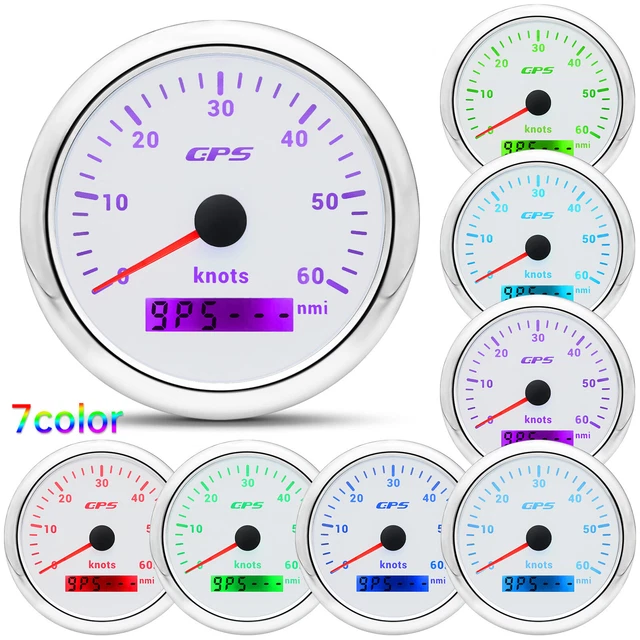 85MM Waterproof GPS Speedometer Odometer 0-60 Knots Gauge for Boat Car Truck
