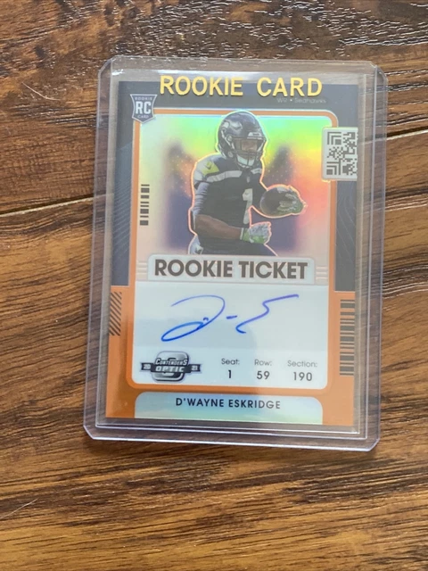 2021 RC Contenders Optic Orange 118 D'Wayne Eskridge AUTO SP /35 SEAHAWKS ROOKIE