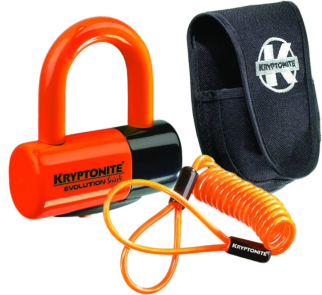 Cycle Lock Kryptonite Evolution Disc Lock Premium Pack & Pouch Reminder Orange