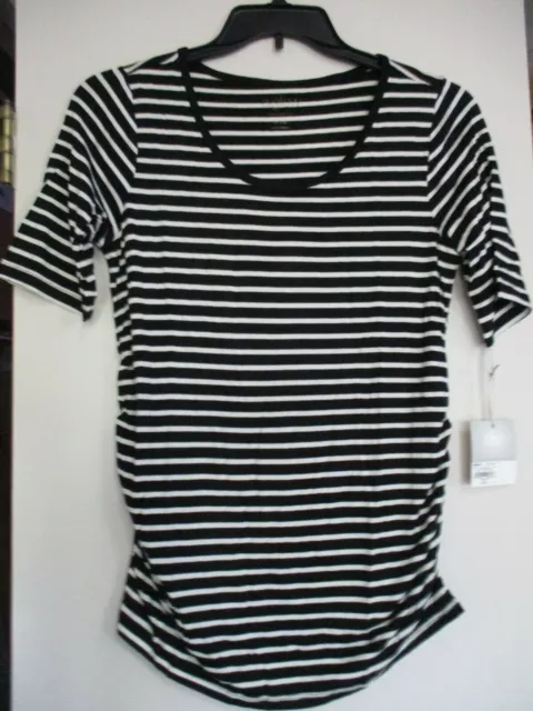 Maternity a:glow Black White Maternity Tee/Top Cool Womens Size Large L NWT $18.