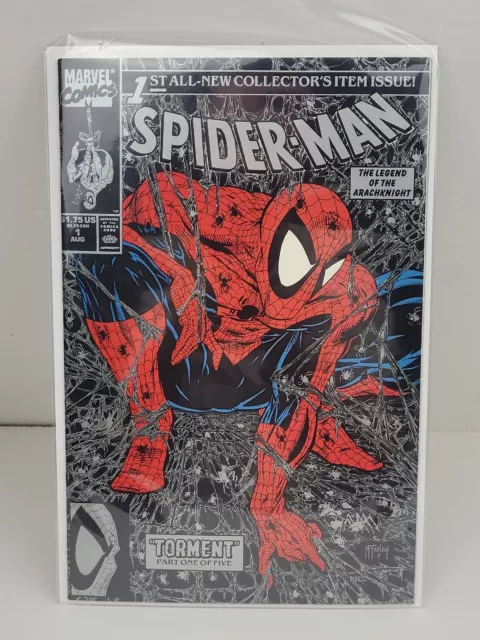 Spider-Man # 1 High Grade Key Silver Variant Mcfarlane Torment Part 1 Marvel 90'