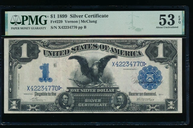 AC Fr 229 1899 $1 Silver Certificate PMG 53 EPQ !!!