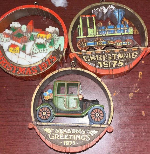 Hallmark Nostalgia Tree Trimmer  Christmas Ornaments Lot Of 3