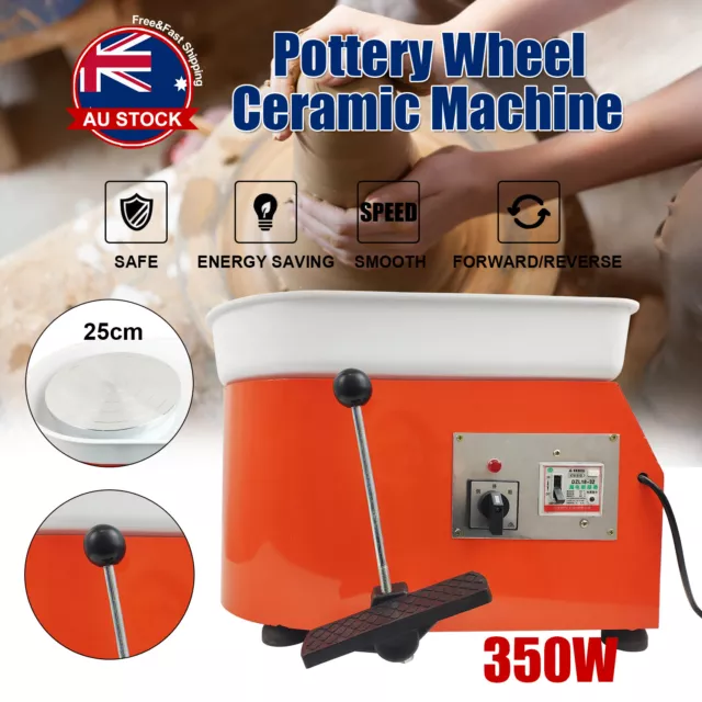 350W 25CM Electric Pottery Wheel Machine Ceramic Work Clay Art Craft Foot Peda O