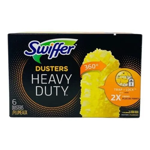 Swiffer 360 Dusters Heavy Duty Refill, Dust Lock Fiber, Yellow, 6 Count