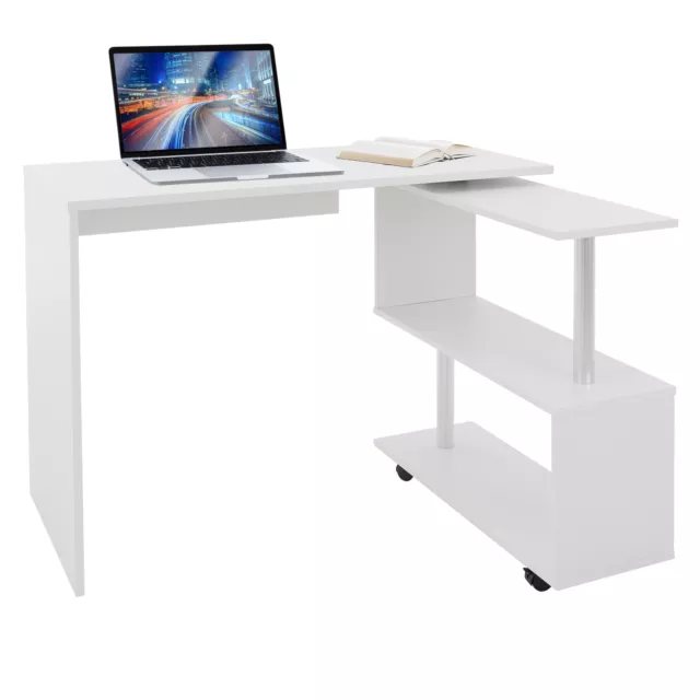 Escritorio esquinero blanco giratorio 90º mesa de trabajo moderna para oficina