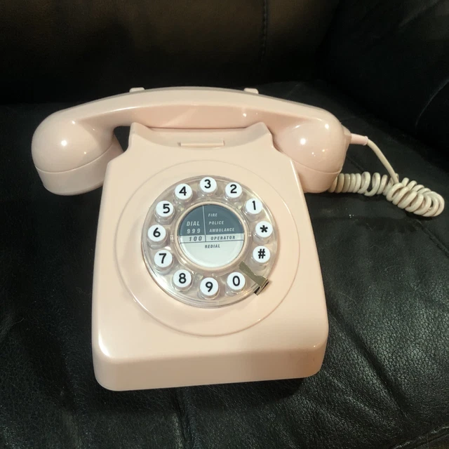 BABY PINK RETRO Landline 60s Old Fashioned Telephone Classic Vintage £
