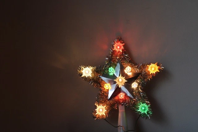 WEIHNACHTSSTERN ADVENTSSTERN LICHTERKRANZ - blinkt - retro EUR 199,00 -  PicClick DE