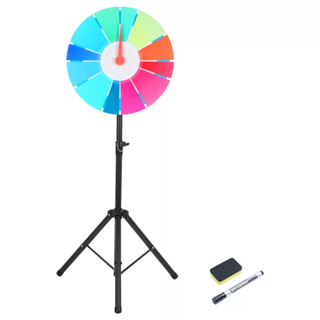 12-Slot Fortune Spinning Wheel w/ Tripod Stand Prize Wheel Win Game New