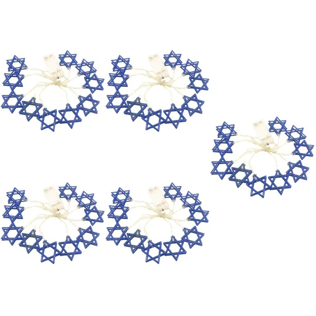 Holiday Decorations Indoor Lights String Hanukkah Light Decoration Blue Plastic