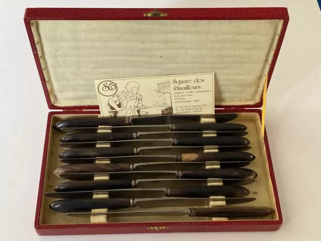 Coffret de 12 couteaux de table, lames en acier Coutellerie Supérieure, longueur