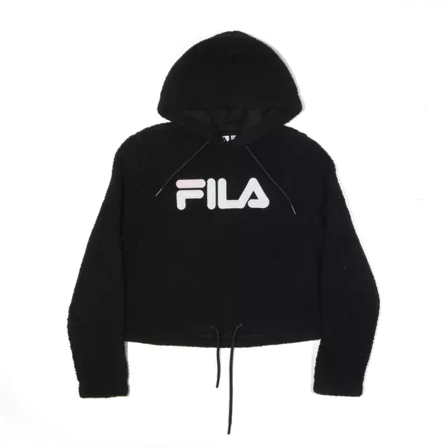 FILA Womens Fleece Hoodie Black Pullover S