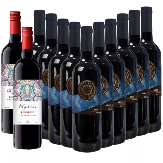 12 Bottle MIXED Aries Shiraz Red Blend 750ml Red Wine South Australia Vineyards