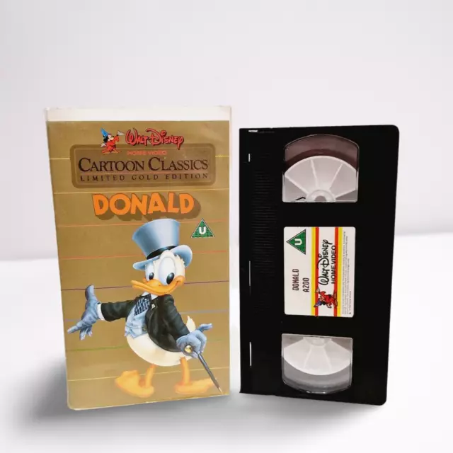 Walt Disney - Cartoon Classics Limited Gold Edition - Donald (VHS, 1986) - Rare