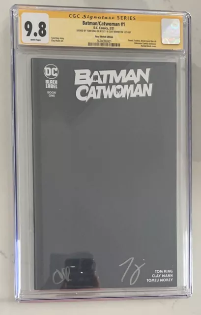 Batman/Catwoman #1 Gray Sketch Cover Cgc Ss 9.8 Sigs By Clay Mann & Tom King