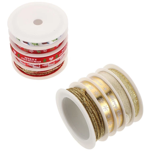 2 Sets Weihnachten Bänder Glitter Rot Frohe Weihnachten Rentier Schneeflocke 6