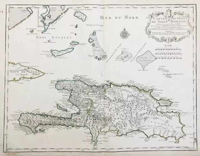 Hispaniola Haiti island Caribbean Antilles America Karte map Delisle 1780