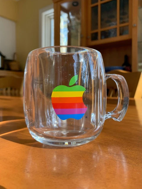 RARE 1980's Apple Computer Rainbow Acrylic Mug "Power To Be Your Best" Macintosh