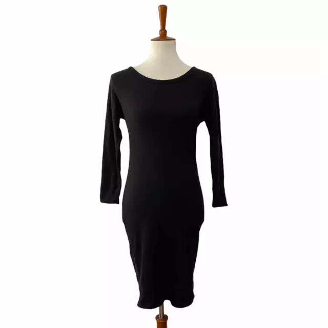 Standard James Perse Womens Sweater Dress Long Sleeve Black Size 0