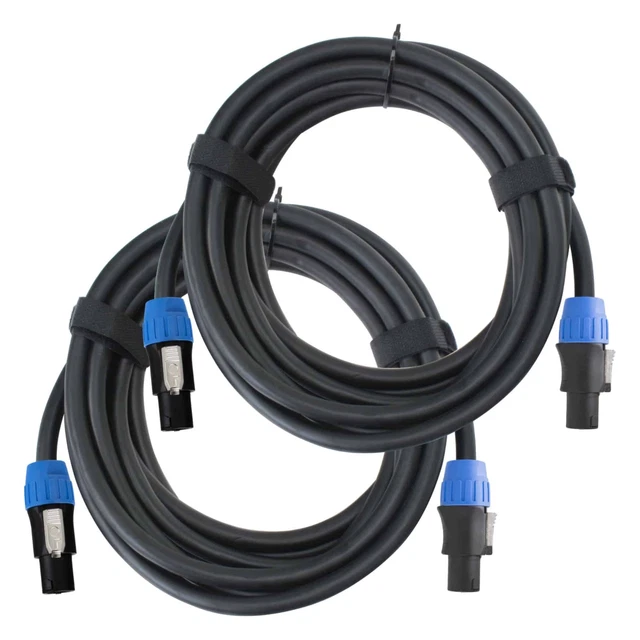 2x Profi Boxenkabel mit 10m Länge und 4-pol SPK-Steckern für sauberen PA-Sound