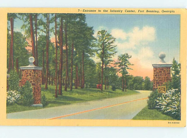 Linen MILITARY SCENE Fort Benning - Columbus Georgia GA AF8343@