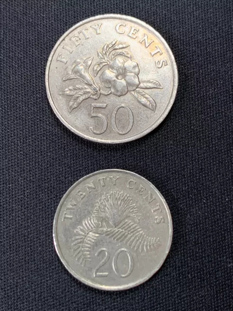 Münzen: Singapur 20 und 50 Cents 1985 #204