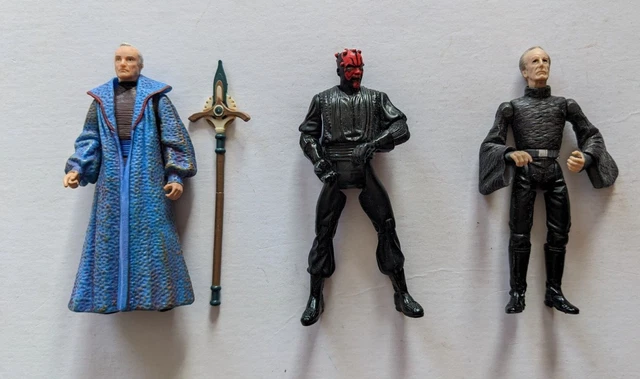 Star Wars Figure 1999 Phantom Menace Palpetine ,Finis Valorum & Darth Maul