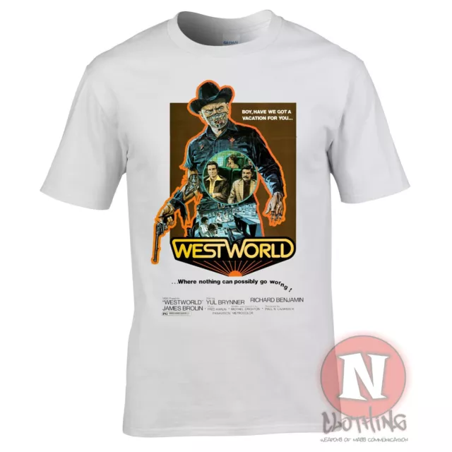 Westworld t-shirt cult 70s sci fi movie Tshirt