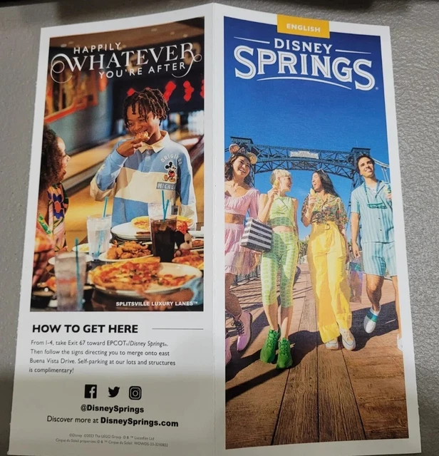 NEW 2023 WALT Disney World Disney Springs Shopping Map Guide BUNDLE 45