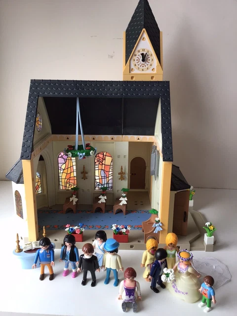 PLAYMOBIL 4296 Église Et Chapelle De Mariage - Avec Orgue, Famille Et Cloche - Boîte Neuve