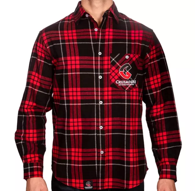 NZ Super Rugby Canterbury Crusaders Men's Ringbark Flannel Shirt - Size M - 5XL