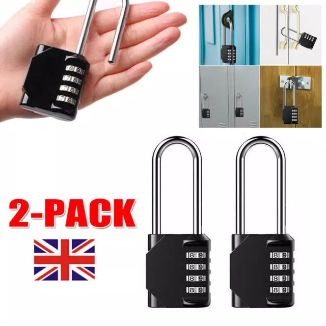 Padlock with Code Heavy Duty Padlock Combination Lock Long Shackle Suitcase Lock