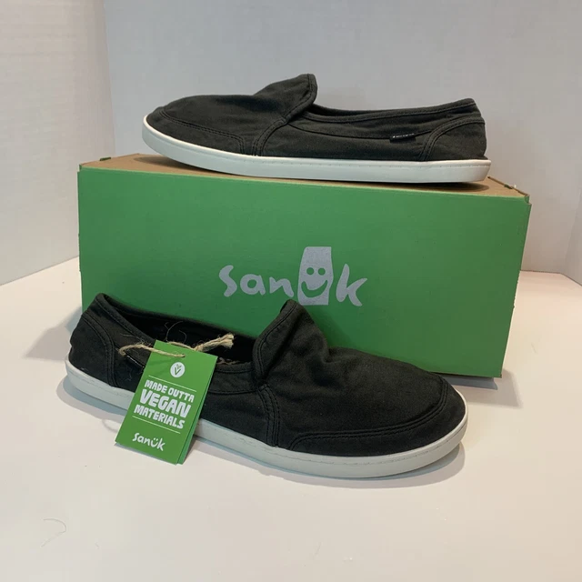 New Sanuk Donna Hemp Black Shoes Women’s Size 10 Vegan Pair O Dice 1013816 WSBK