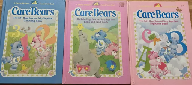 Care Bears counting alphabet and look and find hard cover vintage books